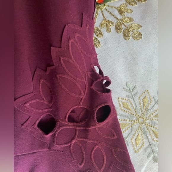 Free People burgundy dress with low back and waist size medium - Picture 7 of 16